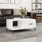 vidaXL - Salontafel - 90x50x40 - cm - bewerkt - hout - wit