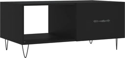 vidaXL - Salontafel - 90x50x40 - cm - bewerkt - hout - zwart