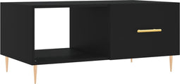 vidaXL - Salontafel - 90x50x40 - cm - bewerkt - hout - zwart