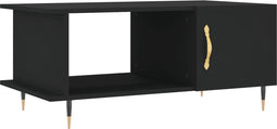 vidaXL - Salontafel - 90x50x40 - cm - bewerkt - hout - zwart