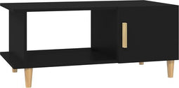 vidaXL - Salontafel - 90x50x40 - cm - bewerkt - hout - zwart