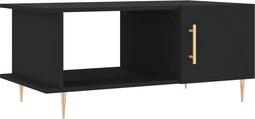 vidaXL - Salontafel - 90x50x40 - cm - bewerkt - hout - zwart
