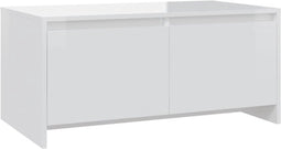 vidaXL - Salontafel - 90x50x41,5 - cm - bewerkt - hout - hoogglans - wit