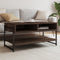 vidaXL - Salontafel - 90x50x45 - cm - bewerkt - hout - bruin - eikenkleur