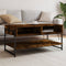 vidaXL - Salontafel - 90x50x45 - cm - bewerkt - hout - gerookt - eikenkleurig
