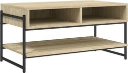 vidaXL - Salontafel - 90x50x45 - cm - bewerkt - hout - sonoma - eikenkleurig