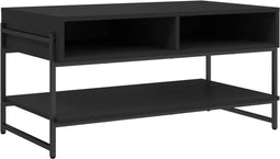 vidaXL - Salontafel - 90x50x45 - cm - bewerkt - hout - zwart
