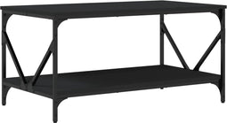 vidaXL - Salontafel - 90x50x45 - cm - bewerkt - hout - zwart