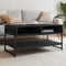 vidaXL - Salontafel - 90x50x45 - cm - bewerkt - hout - zwart