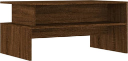 vidaXL - Salontafel - 90x55x42,5 - cm - bewerkt - hout - bruin - eikenkleur
