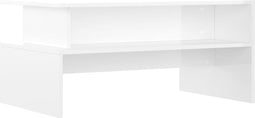 vidaXL - Salontafel - 90x55x42,5 - cm - bewerkt - hout - hoogglans - wit