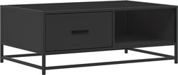 vidaXL - Salontafel - 90x57x35 - cm - bewerkt - hout - en - metaal - zwart