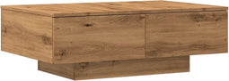 vidaXL - Salontafel - 90x60x31 - cm - bewerkt - hout - artisanaal - eikenkleurig