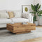 vidaXL - Salontafel - 90x60x31 - cm - bewerkt - hout - artisanaal - eikenkleurig