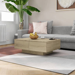vidaXL - Salontafel - 90x60x31 - cm - bewerkt - hout - sonoma - eikenkleurig