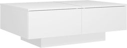 vidaXL - Salontafel - 90x60x31 - cm - bewerkt - hout - wit