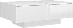 vidaXL - Salontafel - 90x60x31 - cm - spaanplaat - hoogglans - wit