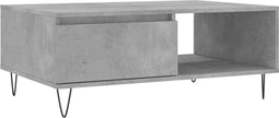 vidaXL - Salontafel - 90x60x35 - cm - bewerkt - hout - betongrijs