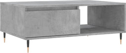 vidaXL - Salontafel - 90x60x35 - cm - bewerkt - hout - betongrijs