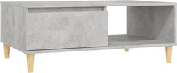 vidaXL - Salontafel - 90x60x35 - cm - bewerkt - hout - betongrijs