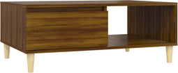 vidaXL - Salontafel - 90x60x35 - cm - bewerkt - hout - bruin - eikenkleur
