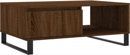 vidaXL - Salontafel - 90x60x35 - cm - bewerkt - hout - bruin - eikenkleur