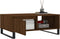 vidaXL - Salontafel - 90x60x35 - cm - bewerkt - hout - bruin - eikenkleur
