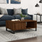 vidaXL - Salontafel - 90x60x35 - cm - bewerkt - hout - bruin - eikenkleur