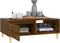 vidaXL - Salontafel - 90x60x35 - cm - bewerkt - hout - bruin - eikenkleur