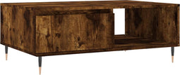 vidaXL - Salontafel - 90x60x35 - cm - bewerkt - hout - gerookt - eikenkleurig
