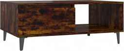 vidaXL - Salontafel - 90x60x35 - cm - bewerkt - hout - gerookt - eikenkleurig