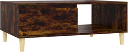 vidaXL - Salontafel - 90x60x35 - cm - bewerkt - hout - gerookt - eikenkleurig