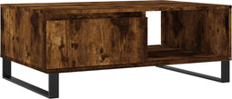 vidaXL - Salontafel - 90x60x35 - cm - bewerkt - hout - gerookt - eikenkleurig