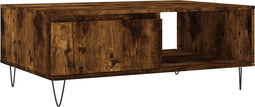 vidaXL - Salontafel - 90x60x35 - cm - bewerkt - hout - gerookt - eikenkleurig