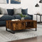 vidaXL - Salontafel - 90x60x35 - cm - bewerkt - hout - gerookt - eikenkleurig