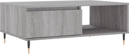 vidaXL - Salontafel - 90x60x35 - cm - bewerkt - hout - grijs - sonoma - eikenkleurig