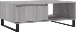 vidaXL - Salontafel - 90x60x35 - cm - bewerkt - hout - grijs - sonoma - eikenkleurig