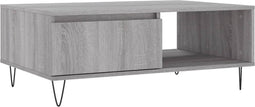 vidaXL - Salontafel - 90x60x35 - cm - bewerkt - hout - grijs - sonoma - eikenkleurig