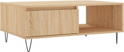 vidaXL - Salontafel - 90x60x35 - cm - bewerkt - hout - sonoma - eikenkleurig