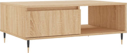 vidaXL - Salontafel - 90x60x35 - cm - bewerkt - hout - sonoma - eikenkleurig