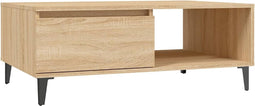 vidaXL - Salontafel - 90x60x35 - cm - bewerkt - hout - sonoma - eikenkleurig