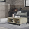 vidaXL - Salontafel - 90x60x35 - cm - bewerkt - hout - wit - en - sonoma - eikenkleurig