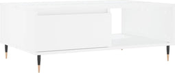 vidaXL - Salontafel - 90x60x35 - cm - bewerkt - hout - wit