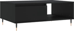 vidaXL - Salontafel - 90x60x35 - cm - bewerkt - hout - zwart