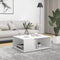 vidaXL - Salontafel - 90x67x33 - cm - bewerkt - hout - wit