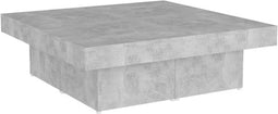 vidaXL - Salontafel - 90x90x28 - cm - bewerkt - hout - betongrijs