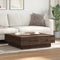 vidaXL - Salontafel - 90x90x28 - cm - bewerkt - hout - bruin - eikenkleur