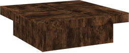 vidaXL - Salontafel - 90x90x28 - cm - bewerkt - hout - gerookt - eikenkleurig