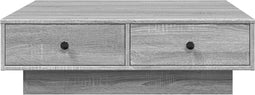 vidaXL - Salontafel - 90x90x28 - cm - bewerkt - hout - grijs - sonoma - eikenkleurig