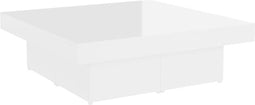 vidaXL - Salontafel - 90x90x28 - cm - bewerkt - hout - hoogglans - wit